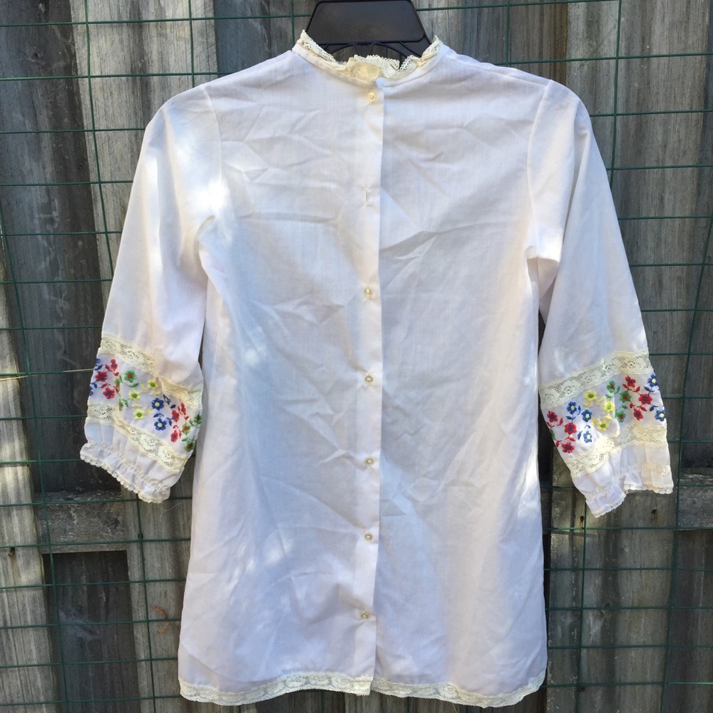 Vintage 60s Hippie Button Up Blouse